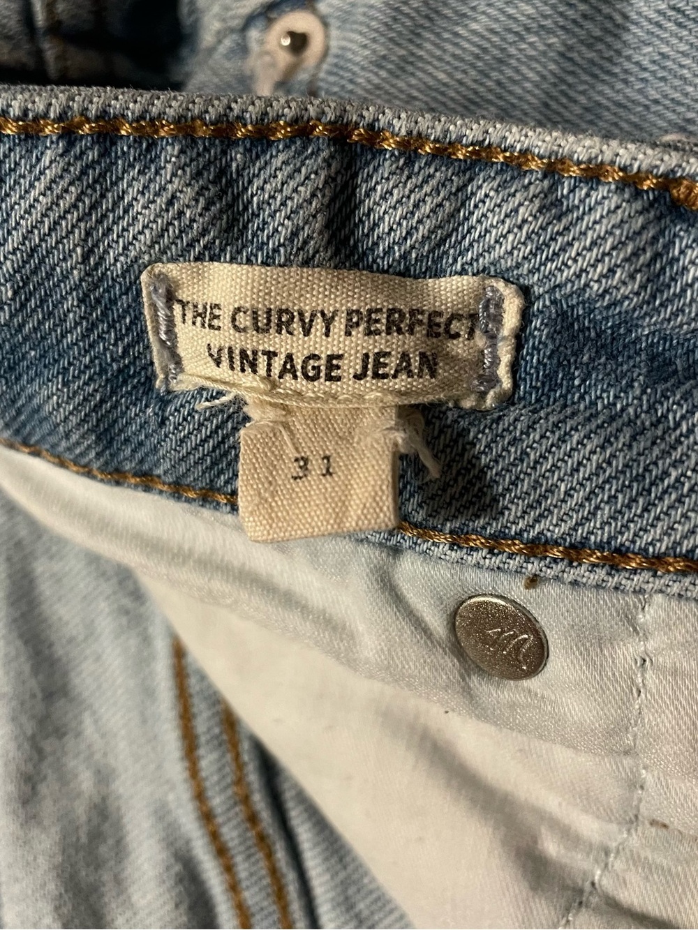Madewell The Curvy Perfect Vintage Jeans Women’s 31 Blue Light Wash Distressed - Picture 9 of 14